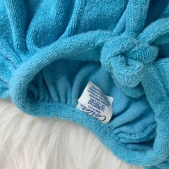 Vintage Carter Baby Sz 12 months Blue Terry Cloth Robe swim Cover Up Bath - Picture 2 of 3